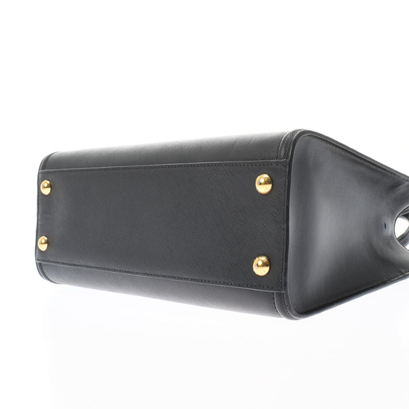 Prada Handbag Gold Metal Fittings Saffiano Black - Picture 5 of 10